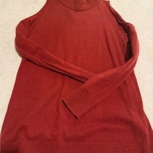 Burnt Orange Open Shoulder Sweater